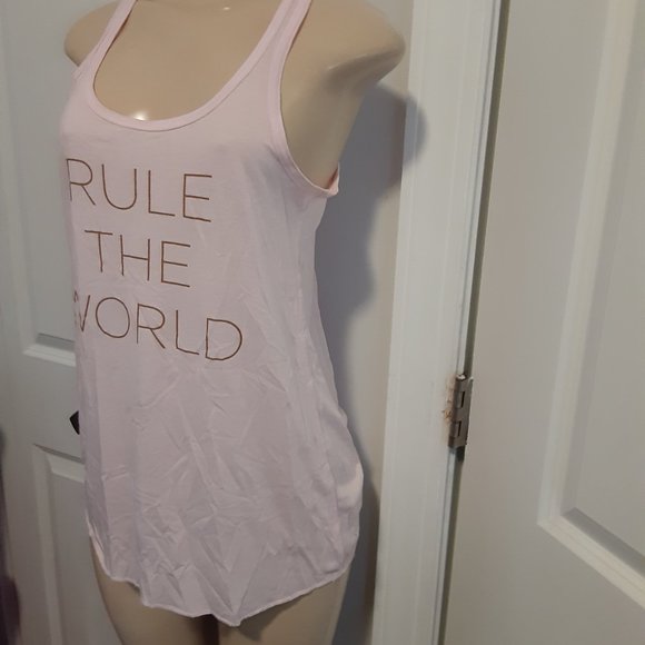 Karma Rule the World Pink racerback Tank Top - Picture 5 of 8